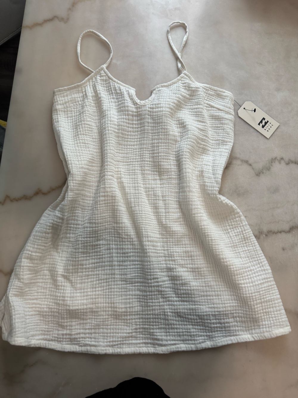 Billabong White Textured Mini Dress